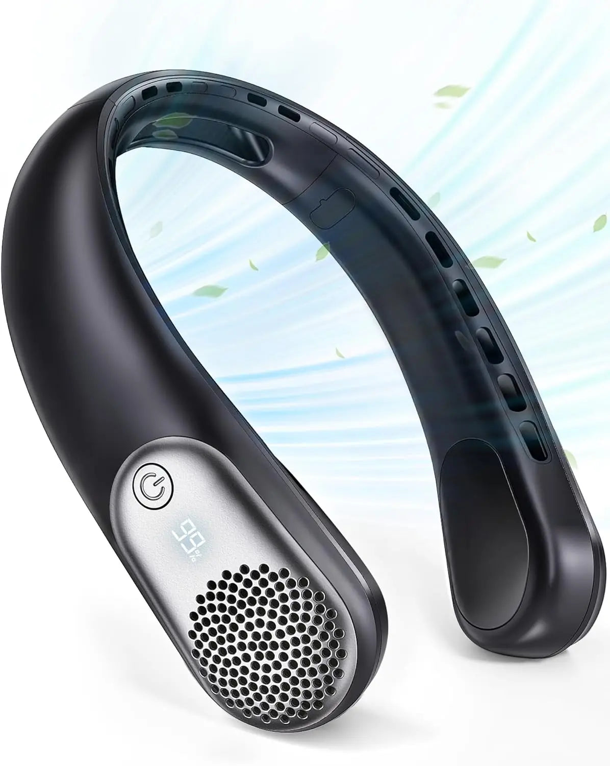 4 Turbo Neck Fan 4000 mAh Battery Foldable Neck Cooler Portable Bladeless Wind Fan 3 Speeds Rechargable Type-C Ventilador