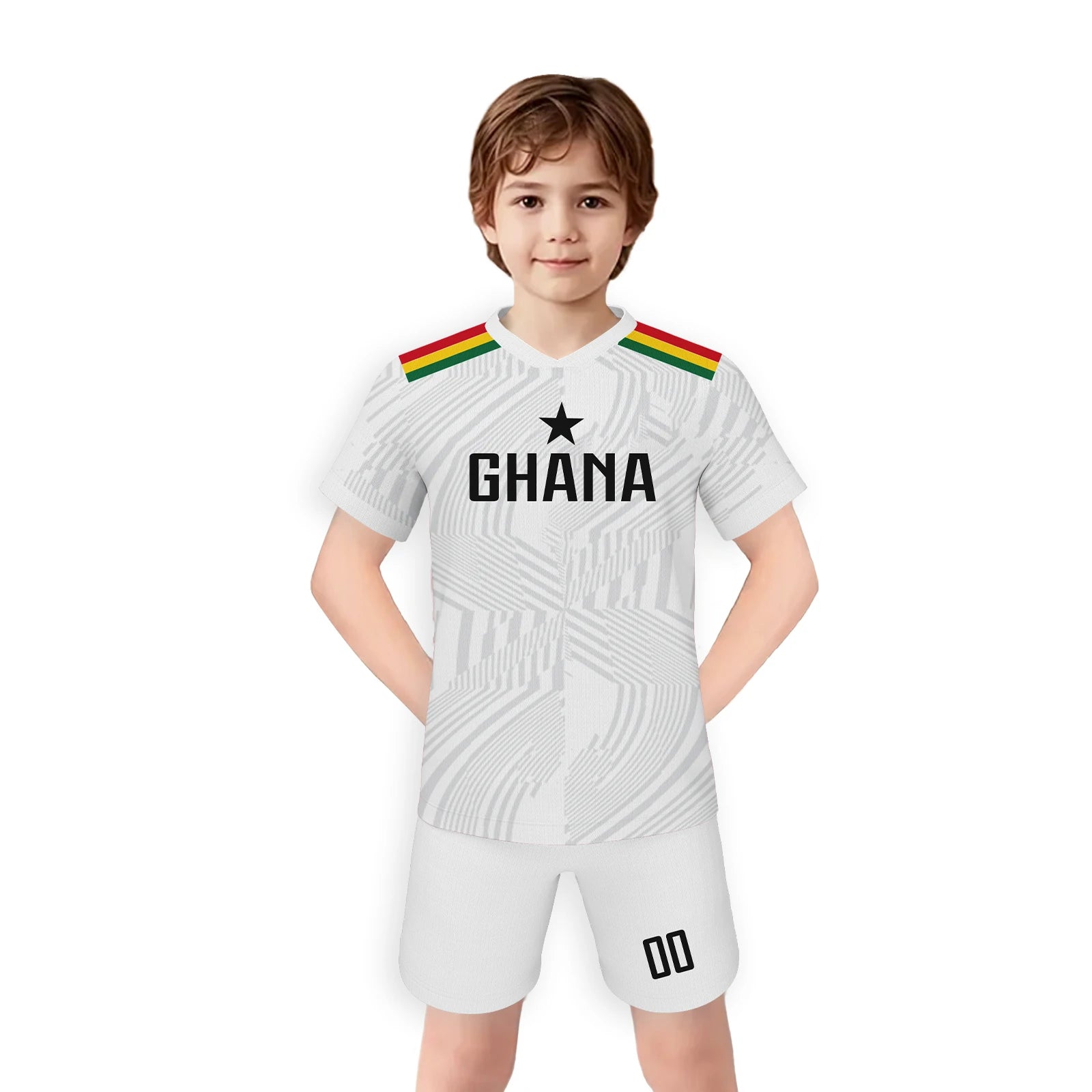 Custom Kids Ghana Soccer Jersey Set Personalized Printed Name Number Football Training Uniform Sportswear for Youth Boy Girls
