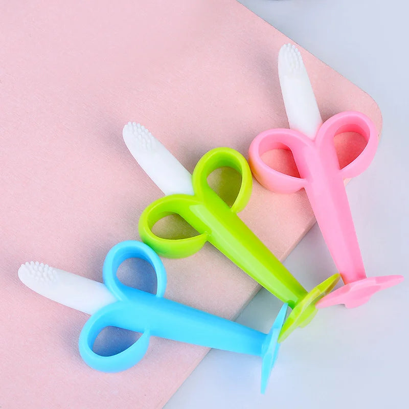 Baby Silicone Training Toothbrush BPA Free Banana Shape Safe Toddle Teether Chew Toys Teething Ring Gift Infant Baby Chewing