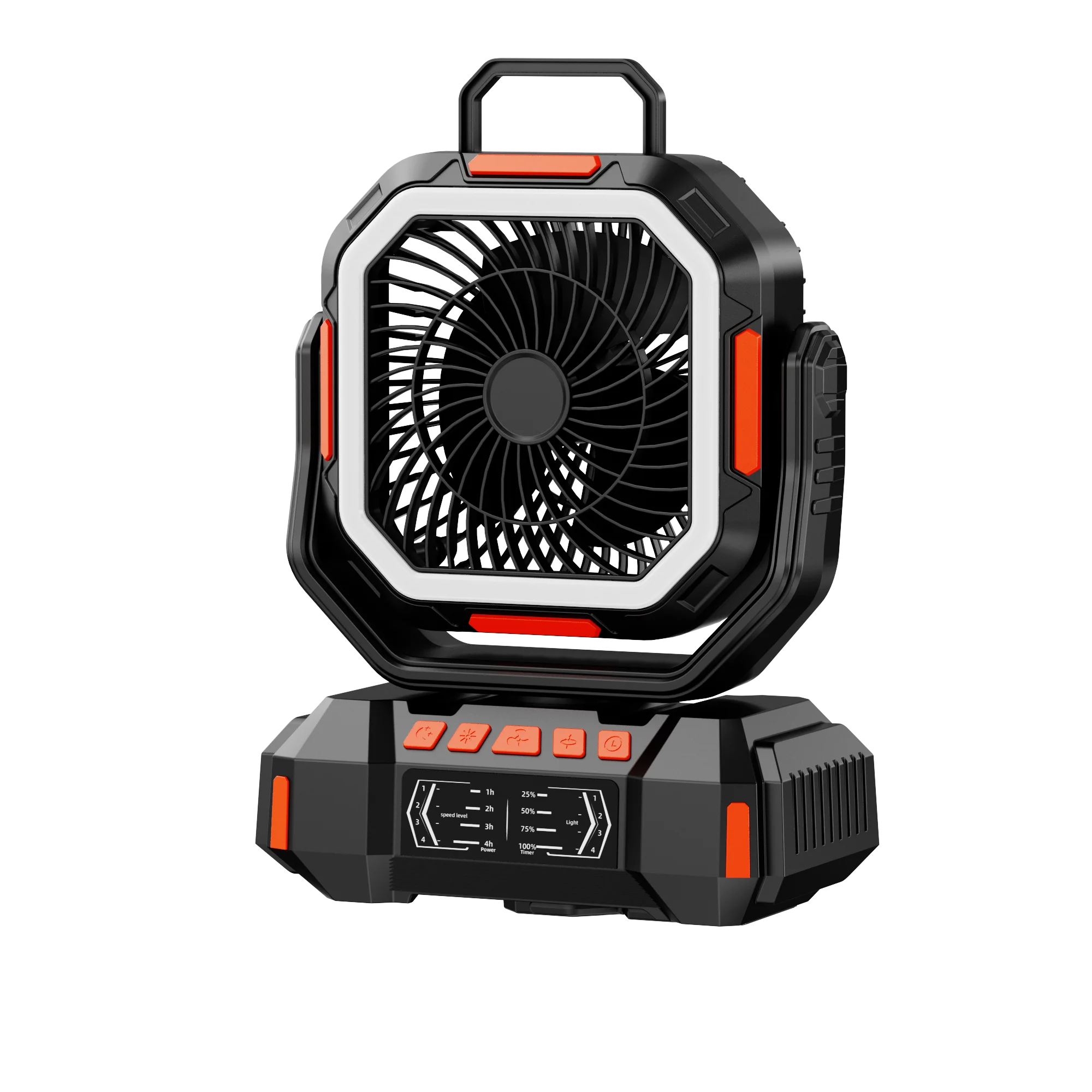 2026 Model - 40000mAh  Remote Control Portable Outdoor Camping Fan with LED Lighting and Solar Charging Capability