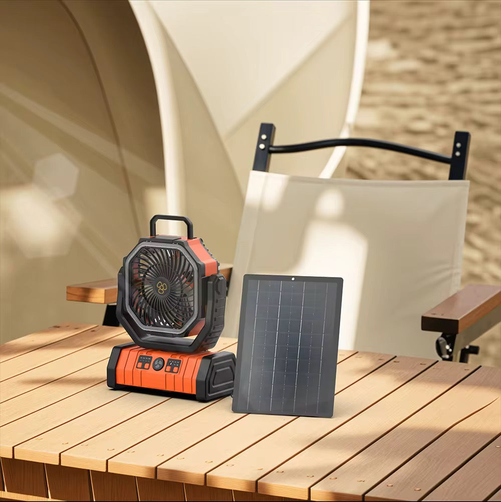 20000mAh Battery Operated Fan Portable Rechargeable Desk/Camping Fan with LED Light and Hook Outdoor Fan for Tent Car Trip