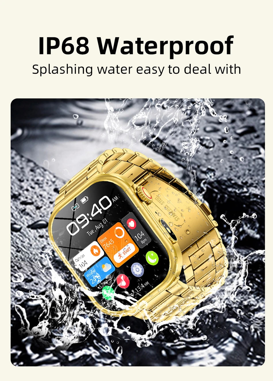 LIGE New Smart Watch Men 2.01'' HD Flashlight Bluetooth Call Heart Rate Sleep Health Monitor Sports Waterproof Smartwatch Women