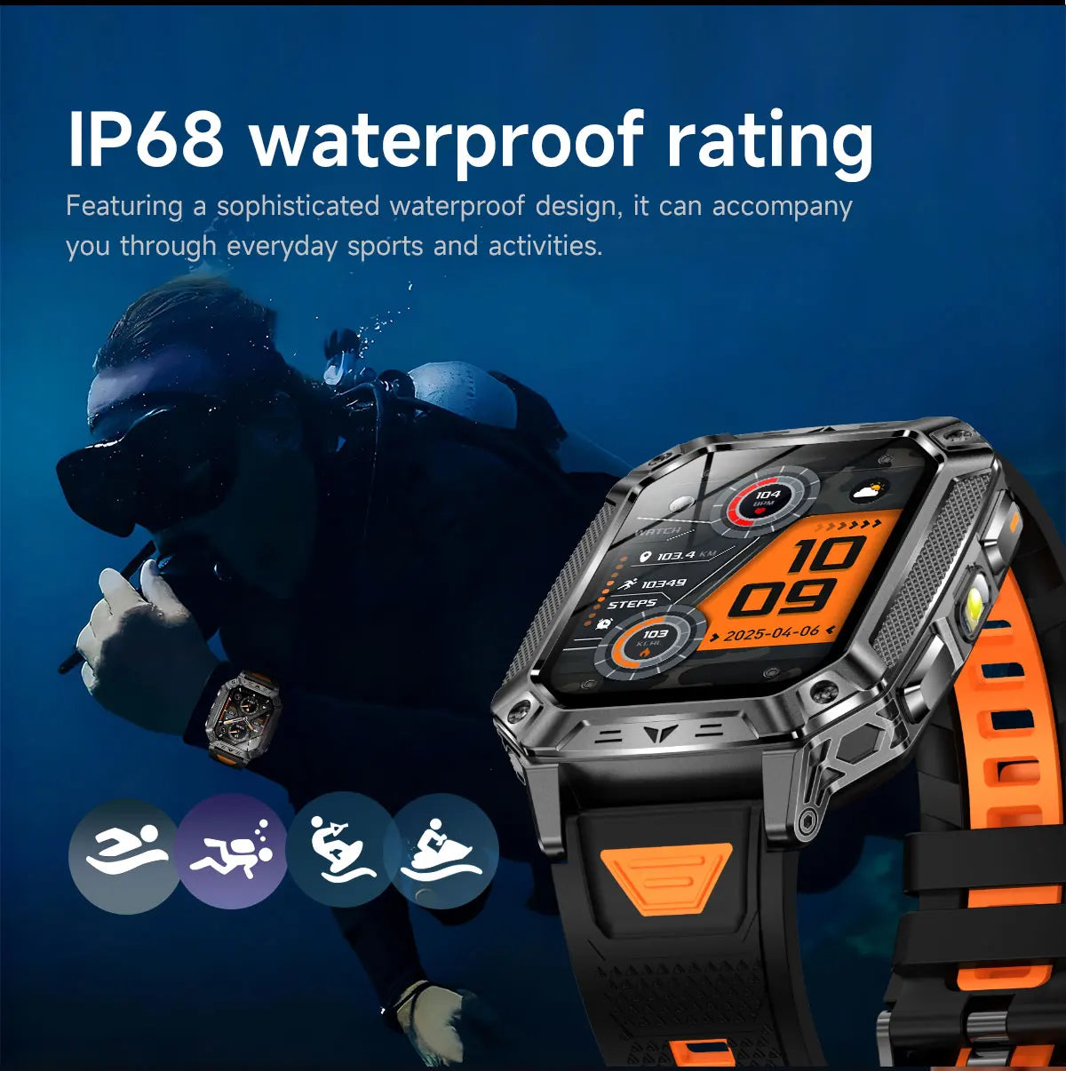 2026 New T-REX3 exercise 1400mAh Battery Smart Watch Tracking 10ATM Waterproof Sports Tracker Outdoor Military Smart Watch Men