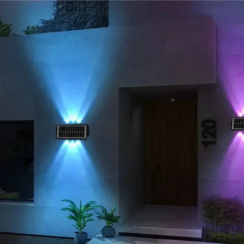 Solar Lights for Outside Solar Fence Lights Outdoor Waterproof LED Up and Down Solar Wall Lamp Porch Decor Garage Yard Garde