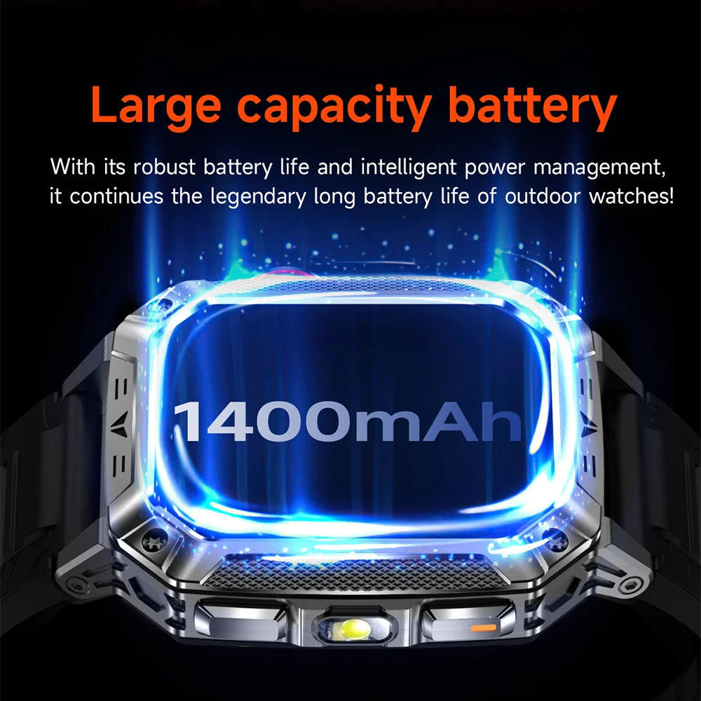 2026 New T-REX3 exercise 1400mAh Battery Smart Watch Tracking 10ATM Waterproof Sports Tracker Outdoor Military Smart Watch Men