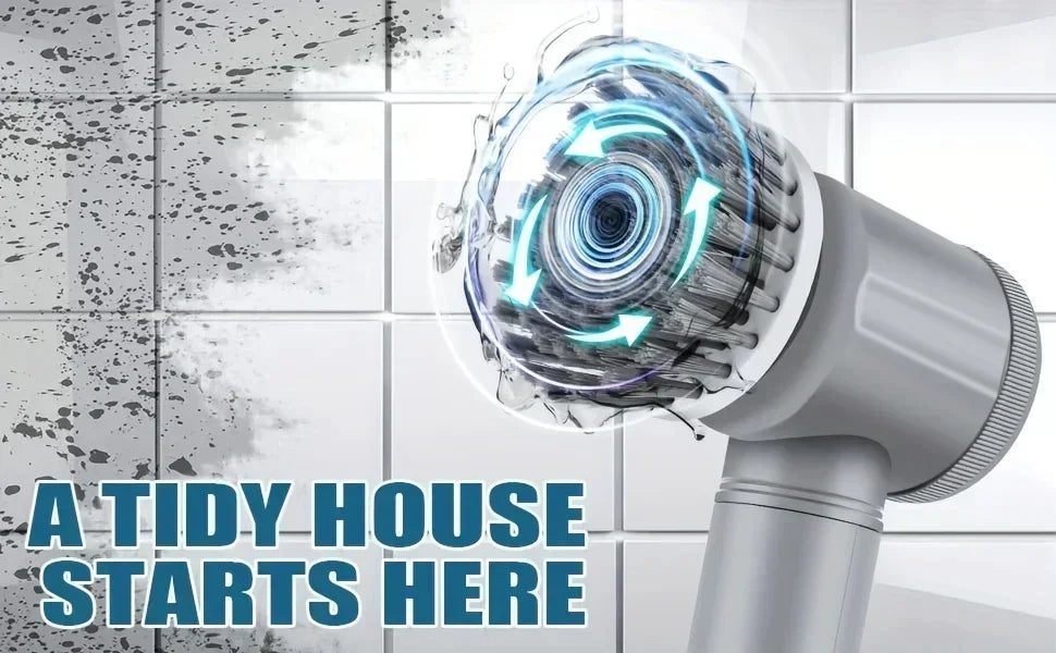 New Electric Spin Scrubber Cordless Spin Scrubber with 6 Replaceable Brush Heads  Electric Cleaning Brush Cleaning Tools