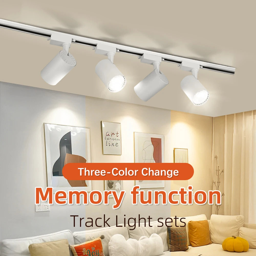 Store LED Track Light 220V Shopping Mall Spot Led Ceiling Lamp for Living Room Kitchen Line Lighting Rail Systems Spotlight Set