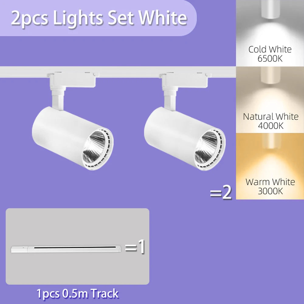 Store LED Track Light 220V Shopping Mall Spot Led Ceiling Lamp for Living Room Kitchen Line Lighting Rail Systems Spotlight Set