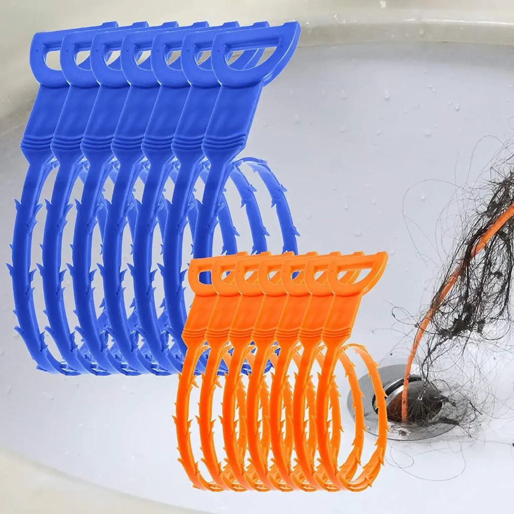 Drain Cleaning Brush Tool for Bathroom Hair Sink Pipe Unclogging Drain Cleaner Hook-Style Snake Floor Hair Remover