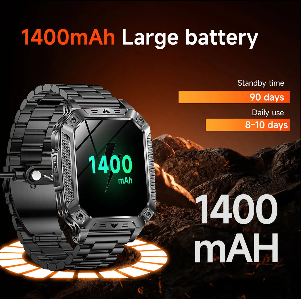 2026 New T-REX3 exercise 1400mAh Battery Smart Watch Tracking 10ATM Waterproof Sports Tracker Outdoor Military Smart Watch Men