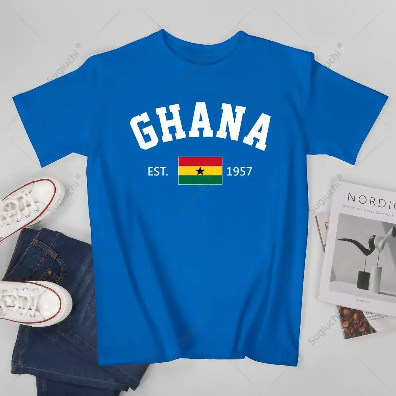 Unisex Men Ghana EST.1957 Independence Day Tshirt Tees T Shirts Women Boys 100% Cotton T-Shirt
