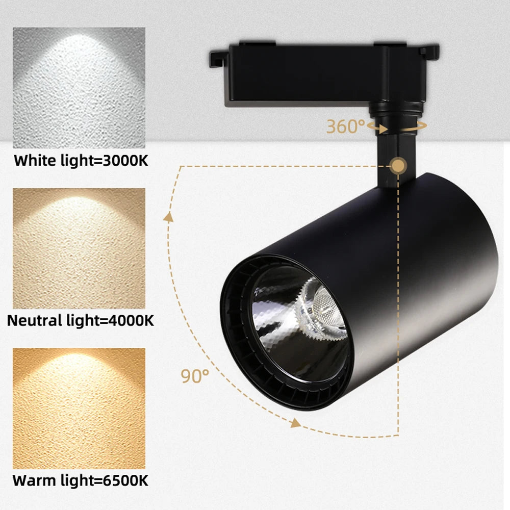 Store LED Track Light 220V Shopping Mall Spot Led Ceiling Lamp for Living Room Kitchen Line Lighting Rail Systems Spotlight Set