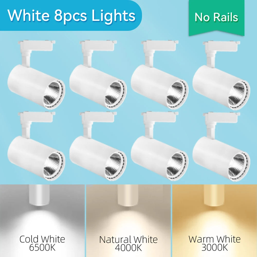 Store LED Track Light 220V Shopping Mall Spot Led Ceiling Lamp for Living Room Kitchen Line Lighting Rail Systems Spotlight Set