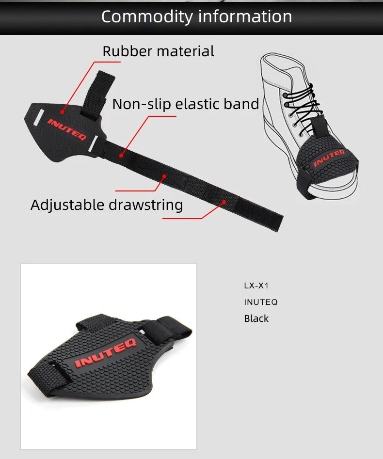 Motorcycle Shift Pad Rubber Boot Protective Cover Adjustable Shifter Shield Anti Slip Pad Shoe Cover Motorcycle Shoe Protection
