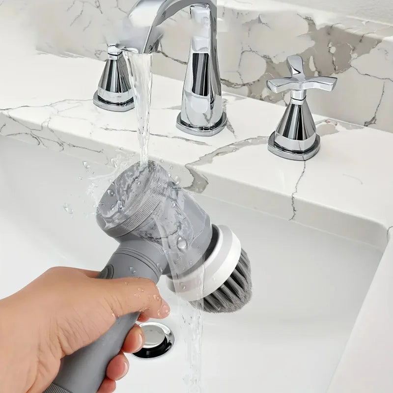 New Electric Spin Scrubber Cordless Spin Scrubber with 6 Replaceable Brush Heads  Electric Cleaning Brush Cleaning Tools