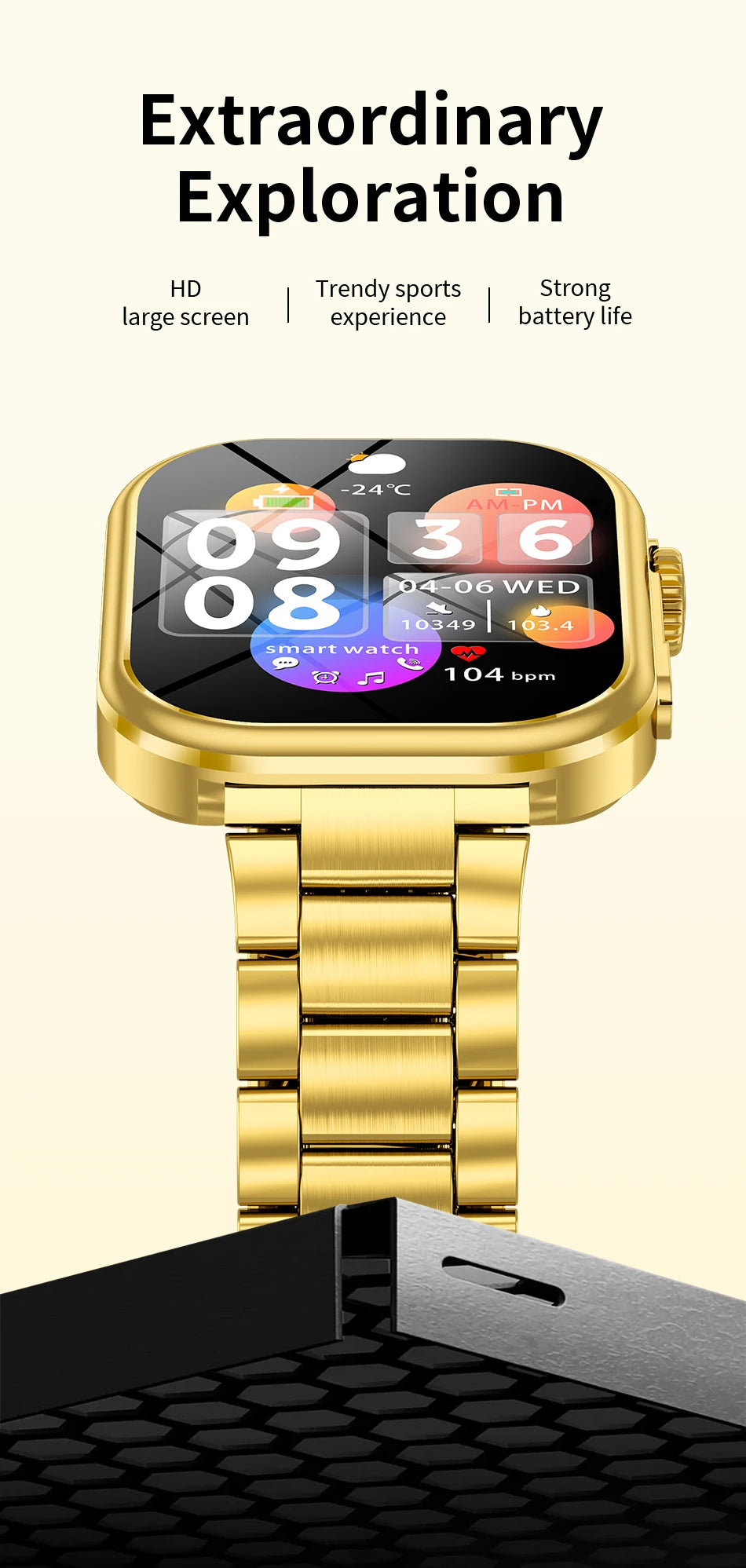 LIGE New Smart Watch Men 2.01'' HD Flashlight Bluetooth Call Heart Rate Sleep Health Monitor Sports Waterproof Smartwatch Women