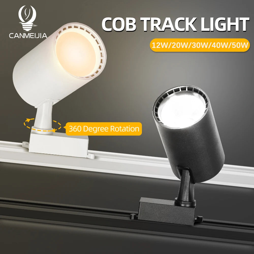 Store LED Track Light 220V Shopping Mall Spot Led Ceiling Lamp for Living Room Kitchen Line Lighting Rail Systems Spotlight Set