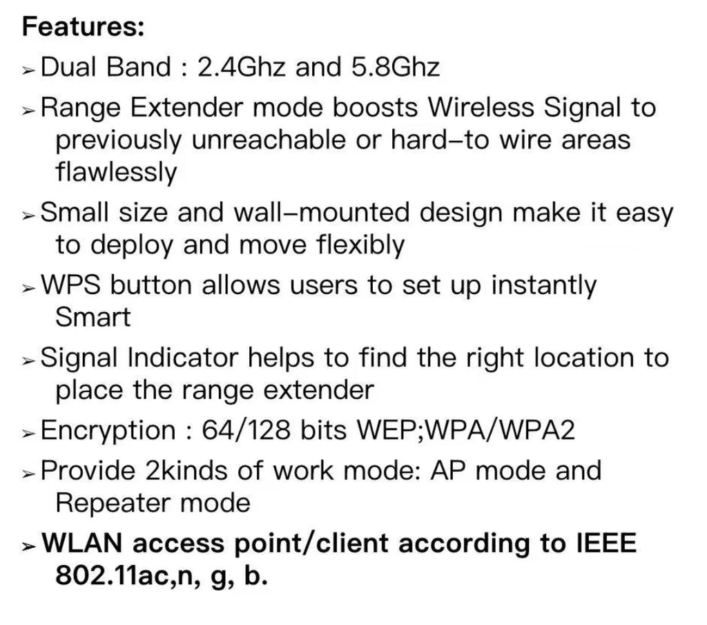 Dual Band Wifi AmplifierAC1200/AC300  2.4G/5G Repeater Network Expander Range Extender Wireless Router Signal Booster