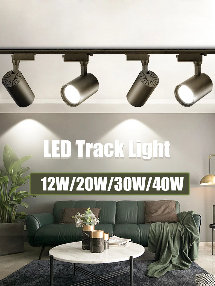 Store LED Track Light 220V Shopping Mall Spot Led Ceiling Lamp for Living Room Kitchen Line Lighting Rail Systems Spotlight Set