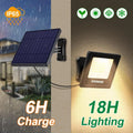 4400mAh Outdoor Solar Lights Solar Flood Lamp Auto On/Off With 16.4Ft Cable Waterproof For Front Door Barn Garden Garage Yard