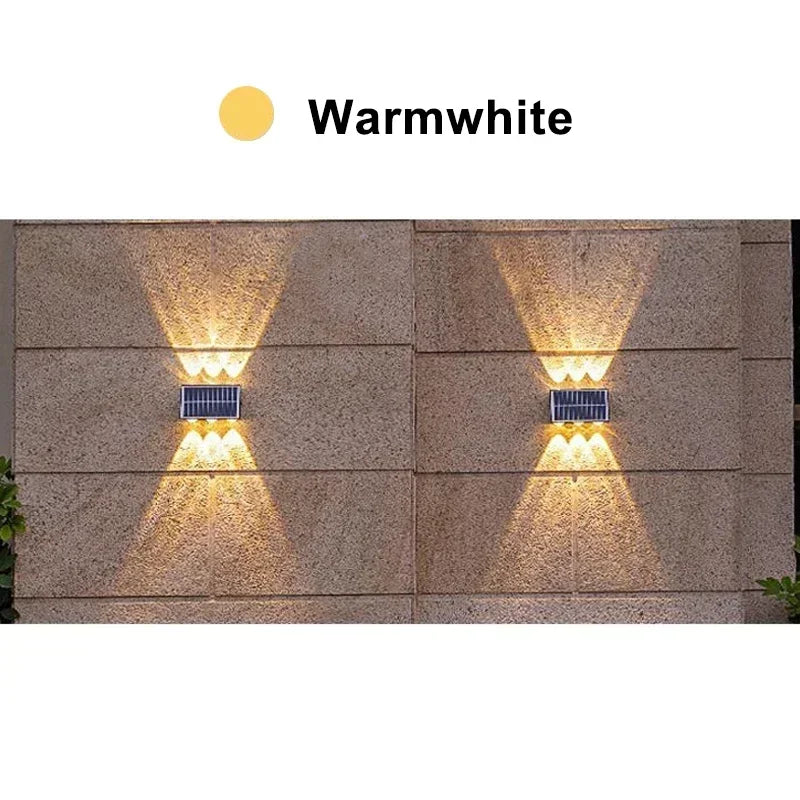 Solar Lights for Outside Solar Fence Lights Outdoor Waterproof LED Up and Down Solar Wall Lamp Porch Decor Garage Yard Garde