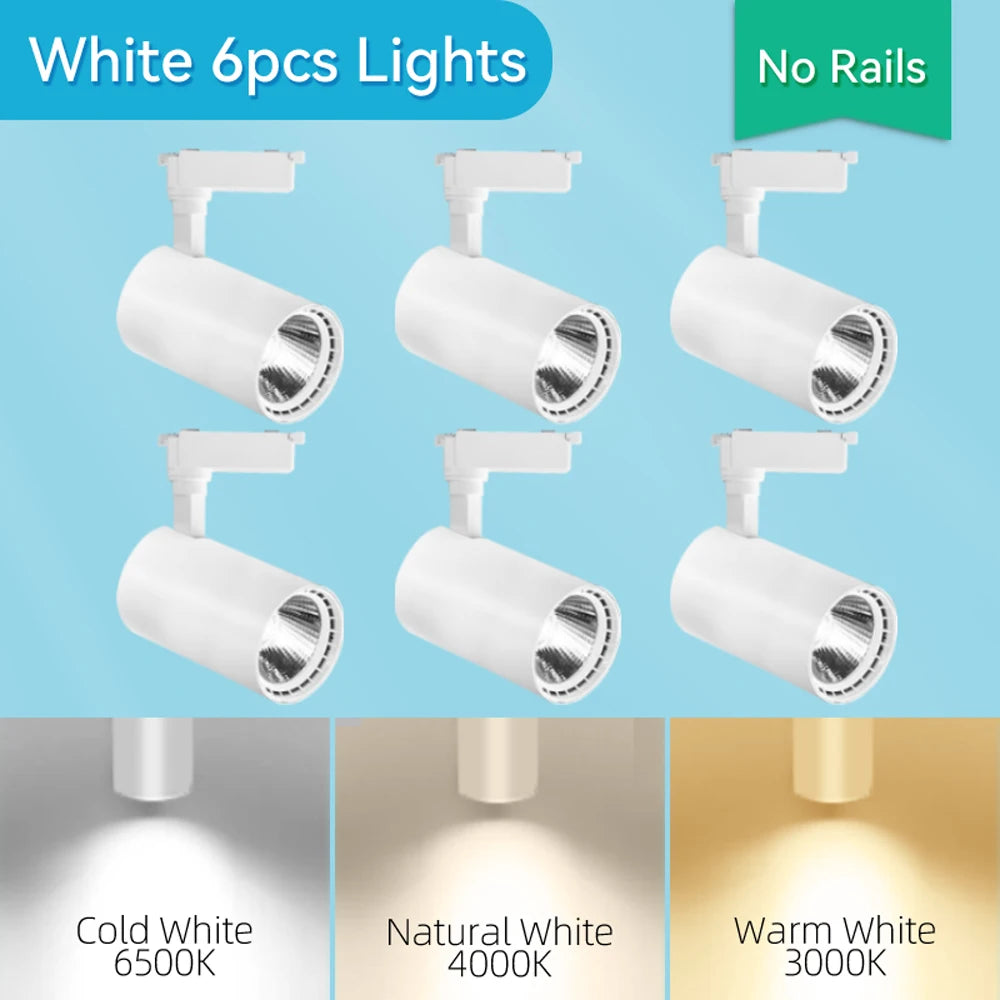 Store LED Track Light 220V Shopping Mall Spot Led Ceiling Lamp for Living Room Kitchen Line Lighting Rail Systems Spotlight Set