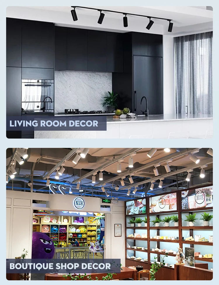 Store LED Track Light 220V Shopping Mall Spot Led Ceiling Lamp for Living Room Kitchen Line Lighting Rail Systems Spotlight Set