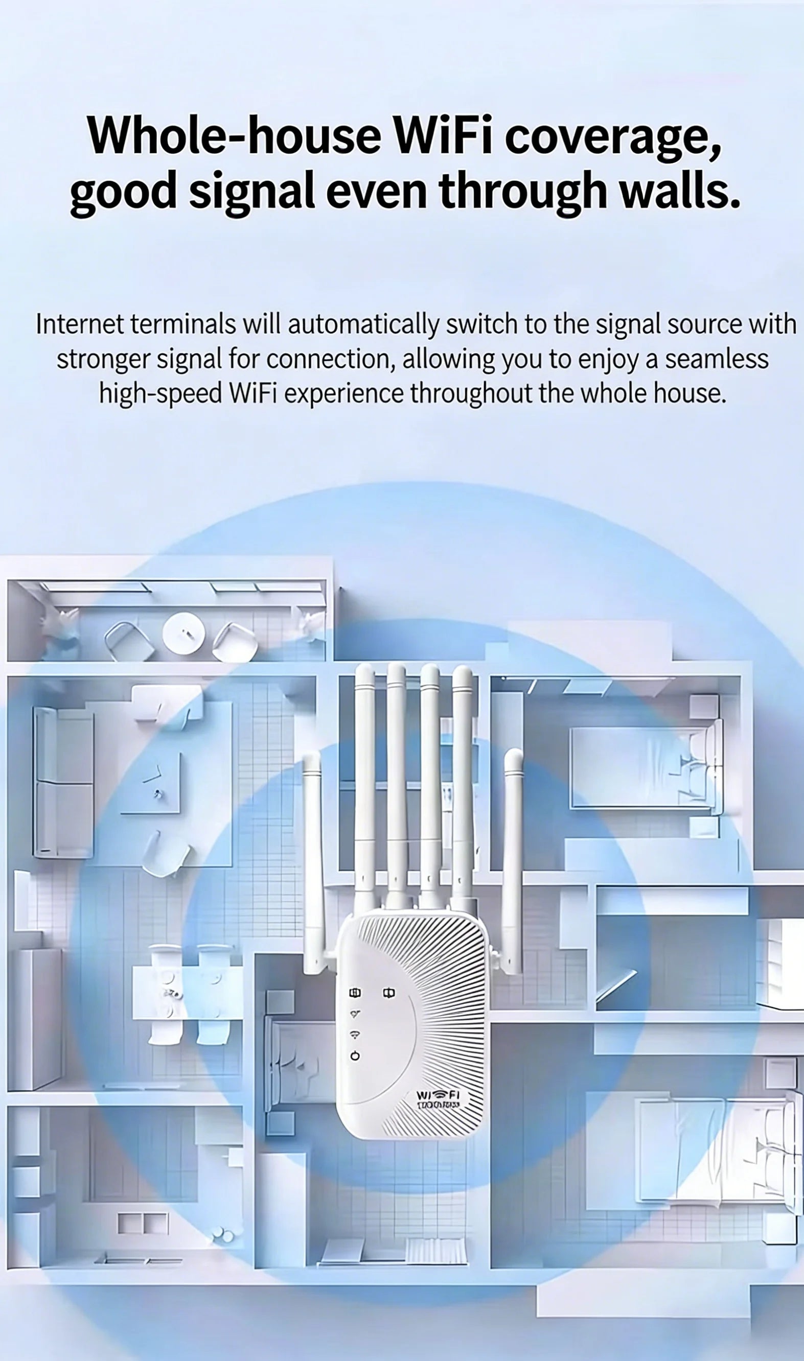 Dual Band Wifi AmplifierAC1200/AC300  2.4G/5G Repeater Network Expander Range Extender Wireless Router Signal Booster