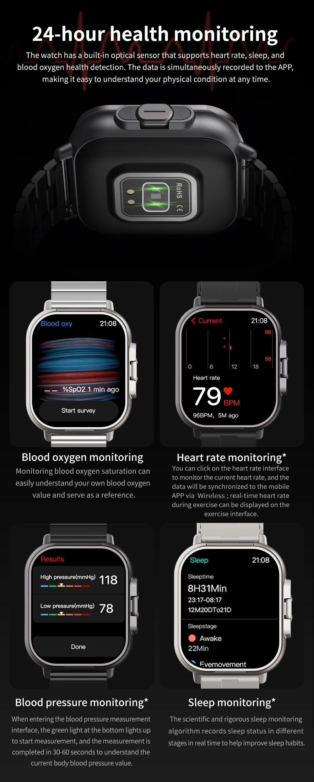 NFC Smart Watch TWS 2-in-1 Headset Bluetooth Call Heart Rate Blood Pressure Health Monitoring Headphones Play Music Smartwatch