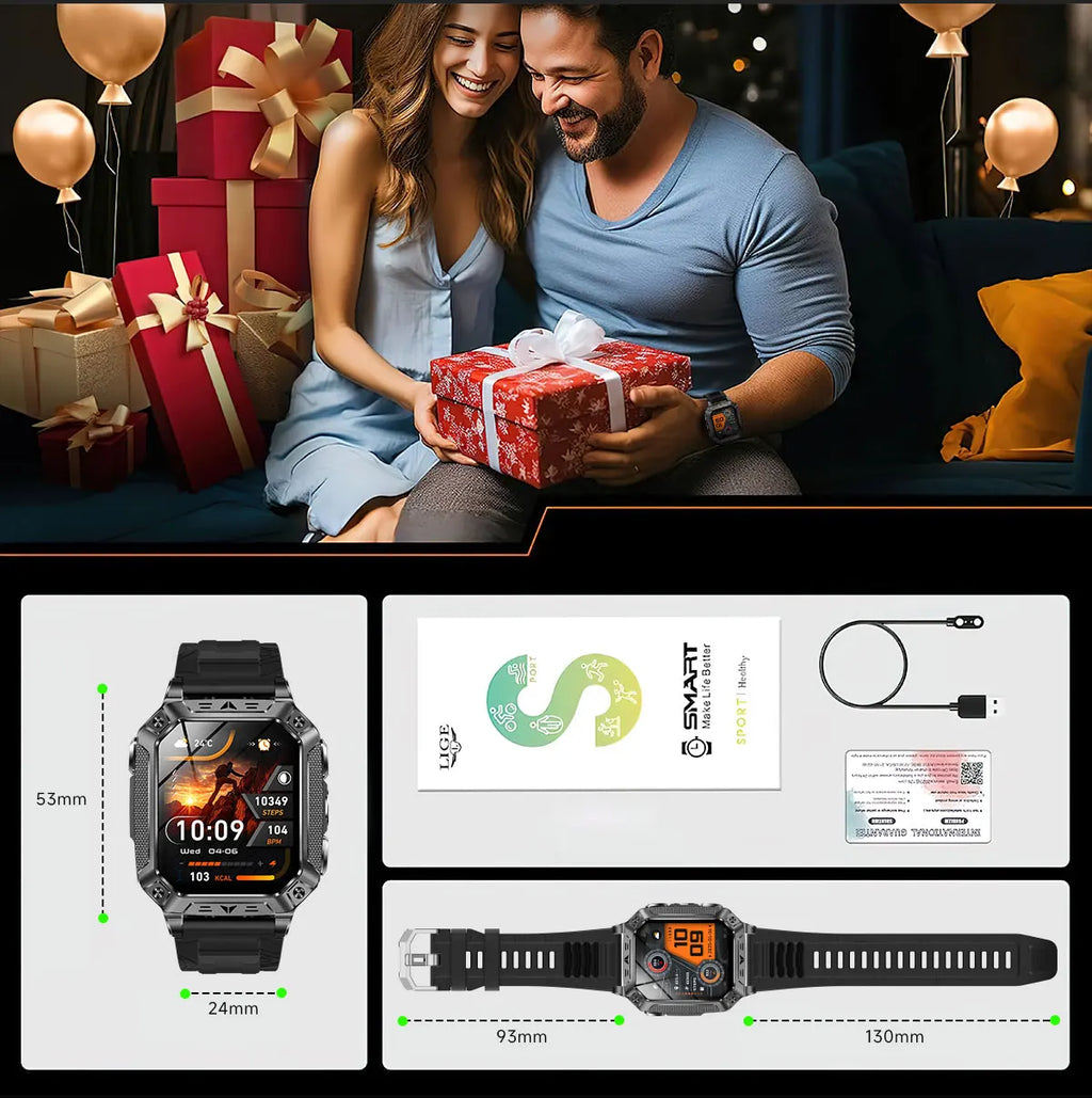 2026 New T-REX3 exercise 1400mAh Battery Smart Watch Tracking 10ATM Waterproof Sports Tracker Outdoor Military Smart Watch Men