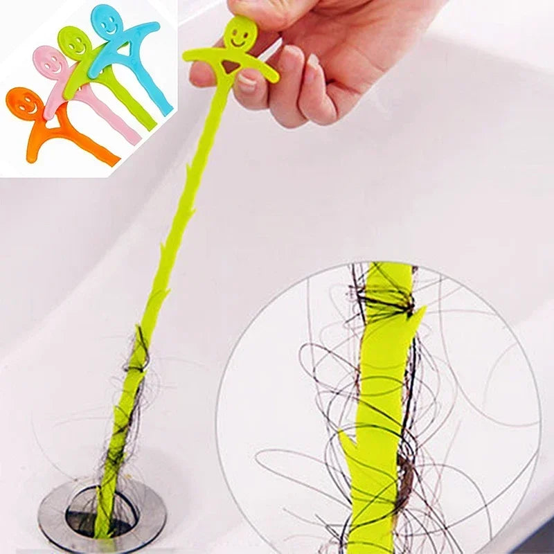 Drain Cleaning Brush Tool for Bathroom Hair Sink Pipe Unclogging Drain Cleaner Hook-Style Snake Floor Hair Remover