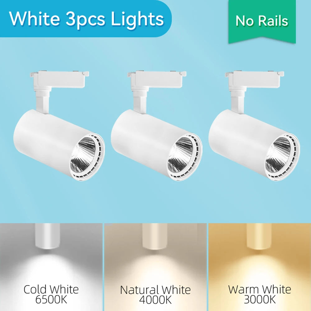 Store LED Track Light 220V Shopping Mall Spot Led Ceiling Lamp for Living Room Kitchen Line Lighting Rail Systems Spotlight Set