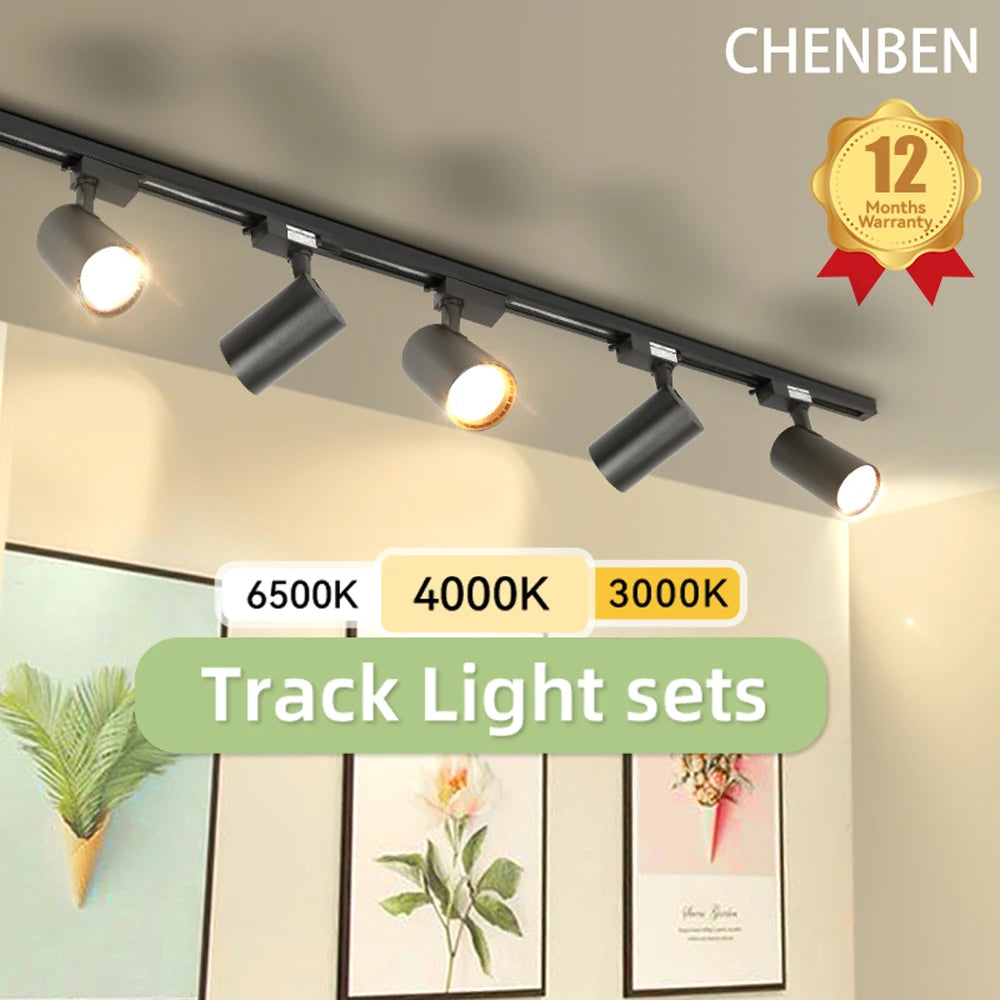 Store LED Track Light 220V Shopping Mall Spot Led Ceiling Lamp for Living Room Kitchen Line Lighting Rail Systems Spotlight Set