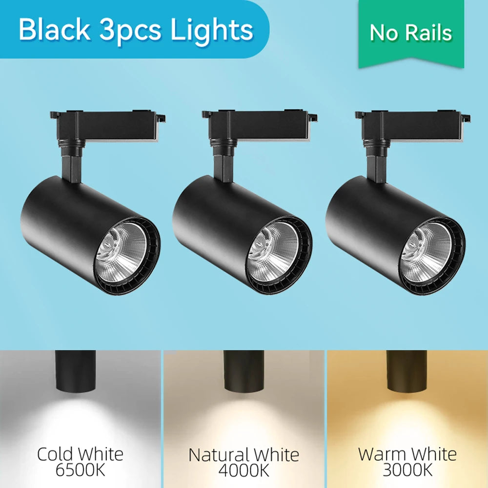 Store LED Track Light 220V Shopping Mall Spot Led Ceiling Lamp for Living Room Kitchen Line Lighting Rail Systems Spotlight Set
