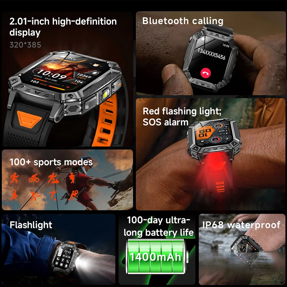 2026 New T-REX3 exercise 1400mAh Battery Smart Watch Tracking 10ATM Waterproof Sports Tracker Outdoor Military Smart Watch Men