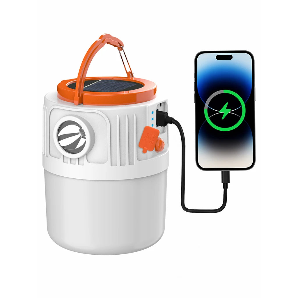 1pc Solar Led Camping Light,Solar Powered Rechargeable Camping Lanterns, Outdoor Lighting Lamp With Mobile Phone Charging