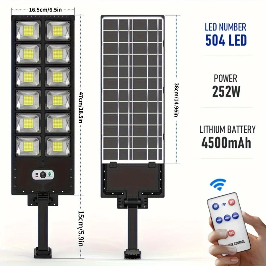 250W Solar Lights Outdoor Waterproof 8000LM LED Flood Lights Motion Sensor with Remote 3 Modes Street Lamp for Yard Garden Path