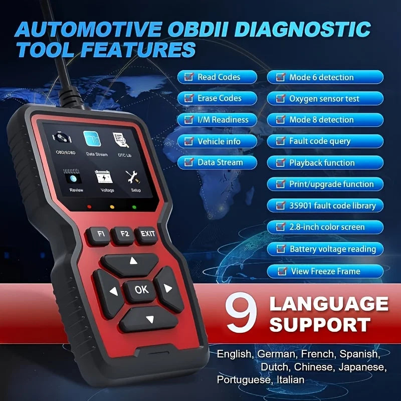 V519 Professional Obd2 Scanner - Usb-Powered Automotive Diagnostic Tool with Real-Time Data Stream, Full-Featured Obd Ii Testing (I/M Ready, Bod2/Eobd), Clears Engine Fault Lights, Reads/Erases Codes for Most Vehicles, Automo