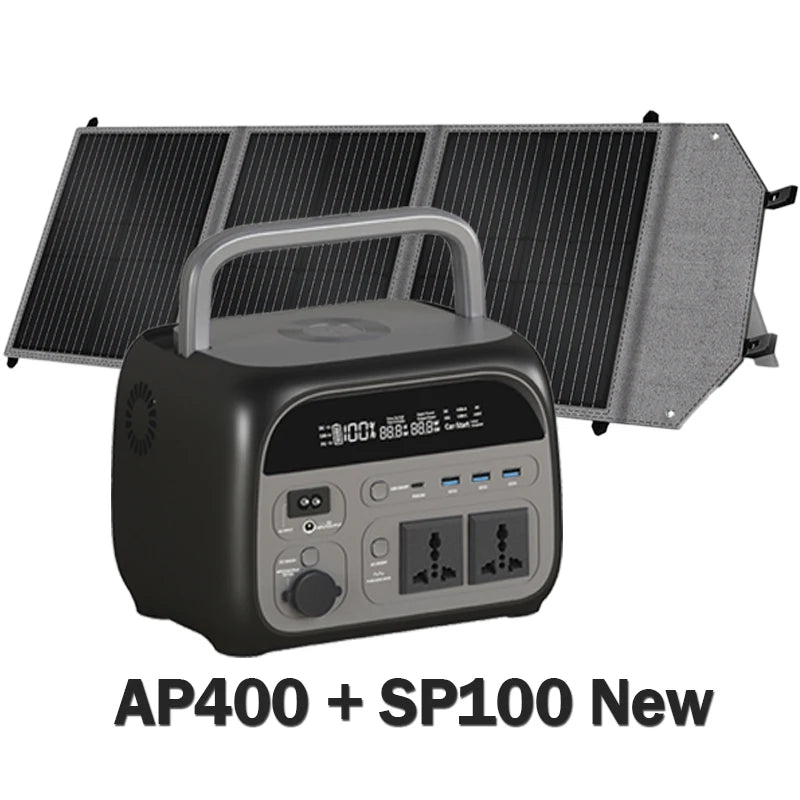 500W 1800W Power Station With 100W Solar Panel 18V USB TYPE-C Portable Power Bank 345Wh 1000Wh Lifepo4 Battery Charging Station