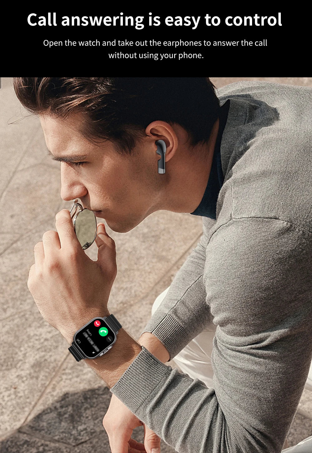 NFC Smart Watch TWS 2-in-1 Headset Bluetooth Call Heart Rate Blood Pressure Health Monitoring Headphones Play Music Smartwatch