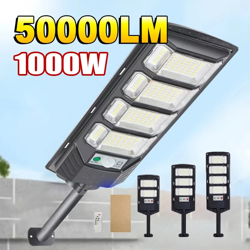 50000LM 1000W/800W/600W Solar Led Light Sunlight Outdoor Powerful Outdoor Motion Sensor Solar Lamp Garden Street Spotlight Lamp