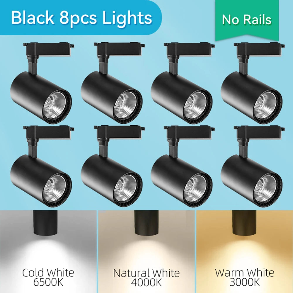 Store LED Track Light 220V Shopping Mall Spot Led Ceiling Lamp for Living Room Kitchen Line Lighting Rail Systems Spotlight Set