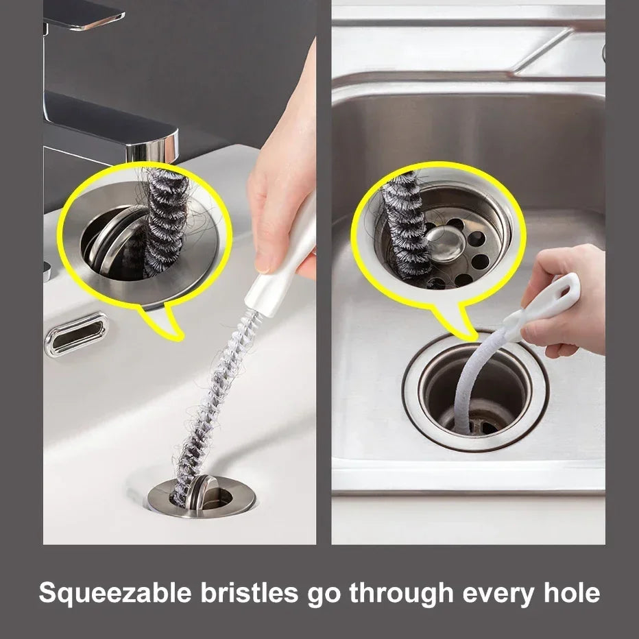 Drain Cleaning Brush Tool for Bathroom Hair Sink Pipe Unclogging Drain Cleaner Hook-Style Snake Floor Hair Remover