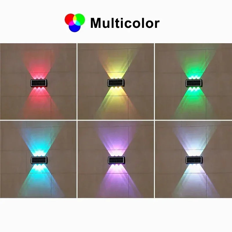 Solar Lights for Outside Solar Fence Lights Outdoor Waterproof LED Up and Down Solar Wall Lamp Porch Decor Garage Yard Garde