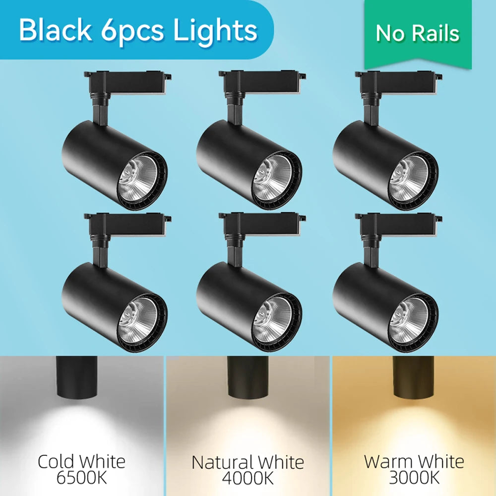 Store LED Track Light 220V Shopping Mall Spot Led Ceiling Lamp for Living Room Kitchen Line Lighting Rail Systems Spotlight Set