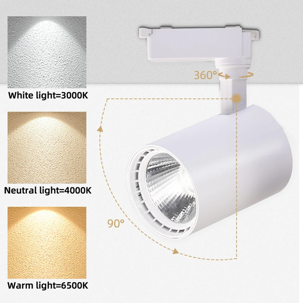 Store LED Track Light 220V Shopping Mall Spot Led Ceiling Lamp for Living Room Kitchen Line Lighting Rail Systems Spotlight Set
