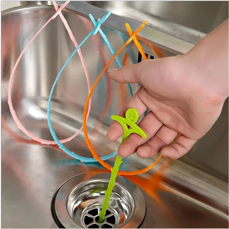 Drain Cleaning Brush Tool for Bathroom Hair Sink Pipe Unclogging Drain Cleaner Hook-Style Snake Floor Hair Remover