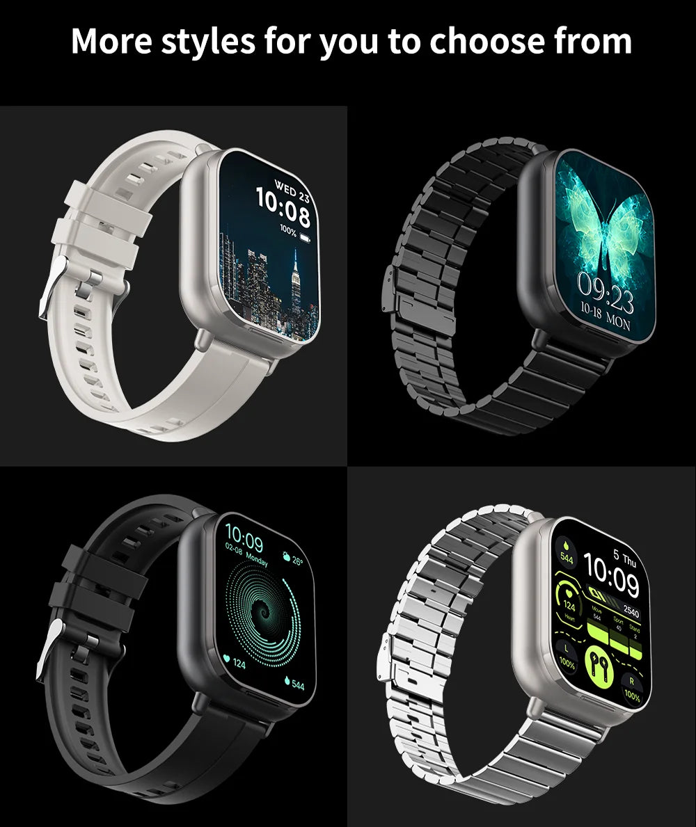 NFC Smart Watch TWS 2-in-1 Headset Bluetooth Call Heart Rate Blood Pressure Health Monitoring Headphones Play Music Smartwatch