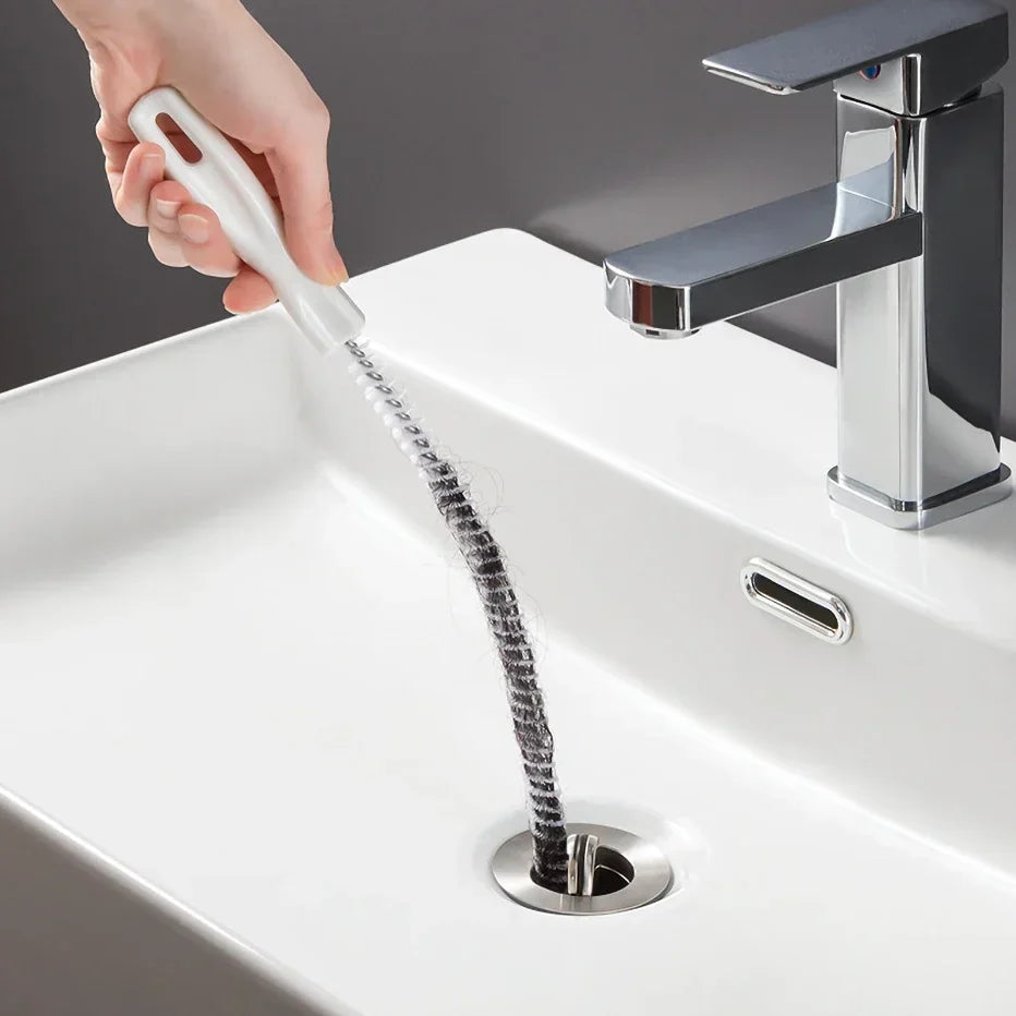 Drain Cleaning Brush Tool for Bathroom Hair Sink Pipe Unclogging Drain Cleaner Hook-Style Snake Floor Hair Remover