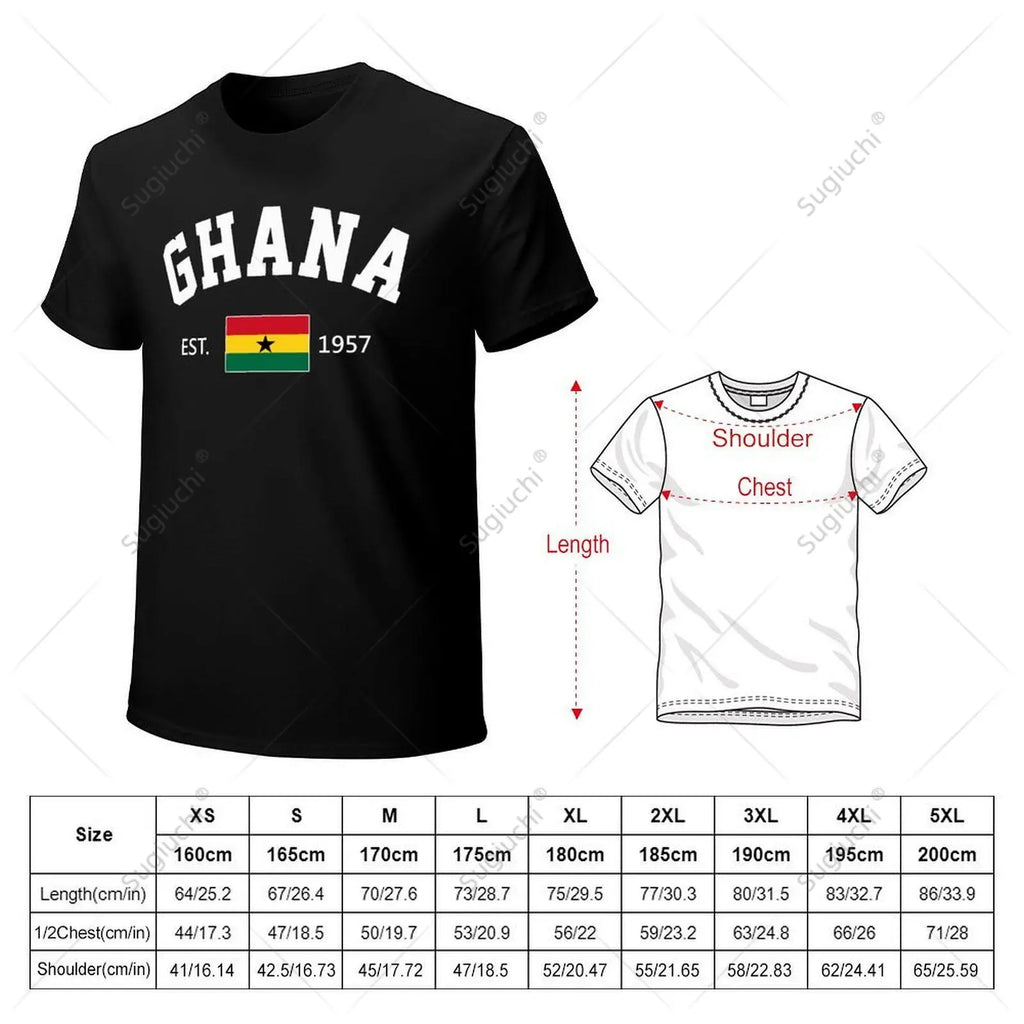 Unisex Men Ghana EST.1957 Independence Day Tshirt Tees T Shirts Women Boys 100% Cotton T-Shirt